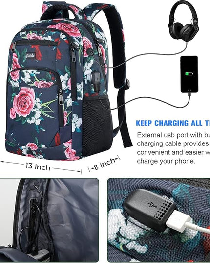 Paude Backpack for Women and Teen Girls,College Backpack Travel Laptop Bookbag for City Trip Office