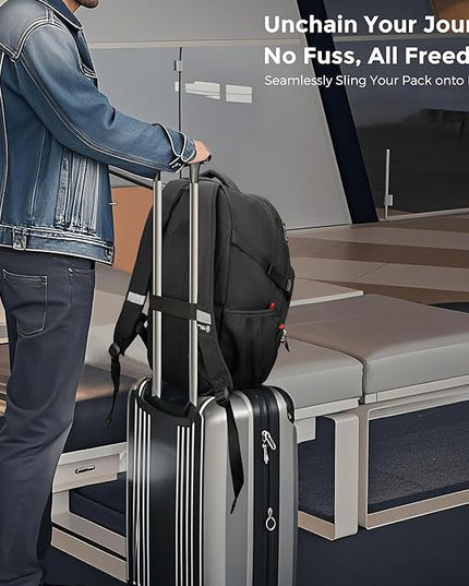 Swissdigital Design Travel Backpack for Men with Apple Find My, Laptop Backpack with USB Charging Port, RFID Protection, Add-A-Bag System - Travel Backpack for Men-Finder Color Random | SD803BT013-01