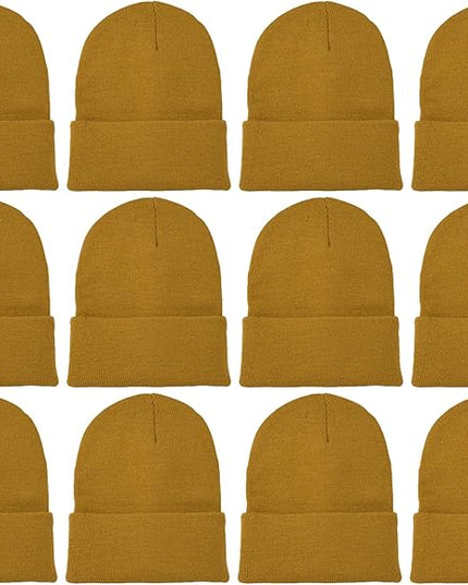 Gelante Unisex Beanie Cap Knitted Warm Solid Color and Multi-Color Multi-Packs