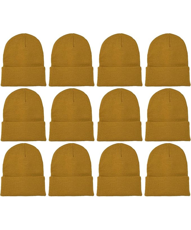 Gelante Unisex Beanie Cap Knitted Warm Solid Color and Multi-Color Multi-Packs