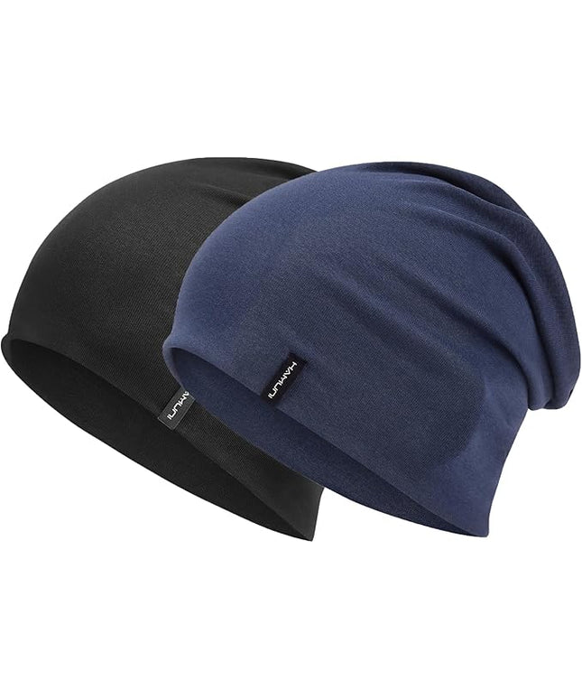 Slouchy Beanie for Women Men Soft Cotton Chemo Hats Double-Layer Warm Beanie Cap for Daily Wear & Transitional Seasons