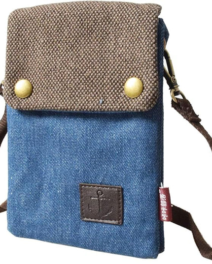 Women's Small Crossbody Bags Canvas Cellphone Purse Coin Pouch Wallet Mini Shoulder Handbags Wristlet Clutch