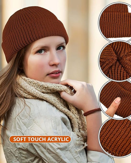 SATINIOR Trawler Beanie Watch Hat Roll-up Edge Skullcap Fisherman Beanie for Women Men