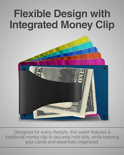 Hayvenhurst Wallet For Men - Reinvented Design Men's Wallet - Slim, Minimalistic & Seamless, Blocks RFID Scanners with a Money Clip (Navy)