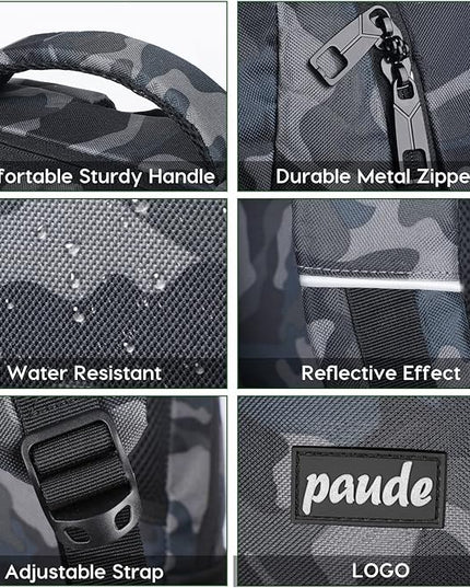 Paude 17 inch Travel Business Backpack for Men,College Backpack School Bookbag for Teens,Laptop Bookbag with USB Port and Headphone Hole,Camouflage Black