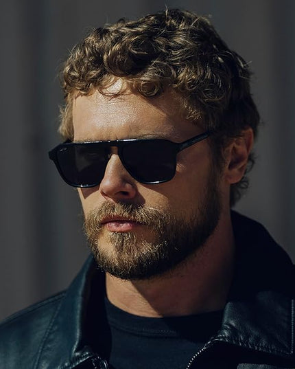 WearMe Pro Polarized Modern Aviator One-Bridge Square Mens Sunglasses