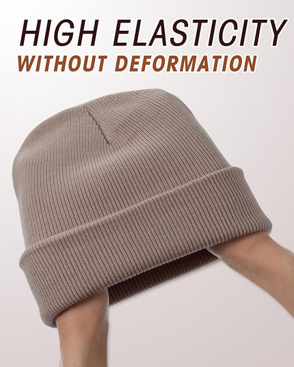 Zhanmai 12 Pack Small Winter Beanie Hats Bulk Warm Knitted Cuffed Skull Cap for Men Women