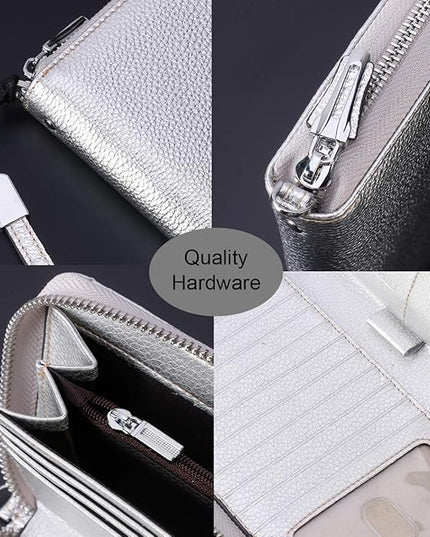 Lavemi Small Compact Women Wallet RFID Blocking Genuine Leather Bifold Purse with ID Windows