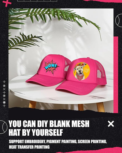 10 Pcs Sublimation Blank Trucker Hats Bulk Mesh Baseball Cap Polyester Mesh Trucker Hat for Men and Women