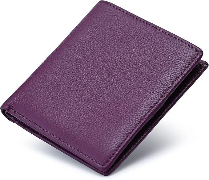 Bveyzi Ultra Slim Small RFID Wallet for Women, Leather Tiny Thin Bifold Pocket Ladies Wallet