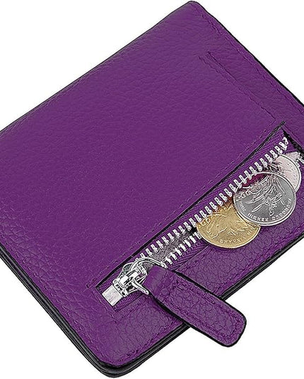 AINIMOER Small Leather Wallet for Women, Ladies Credit Card Holder RFID Blocking Women's Mini Bifold Pocket Purse