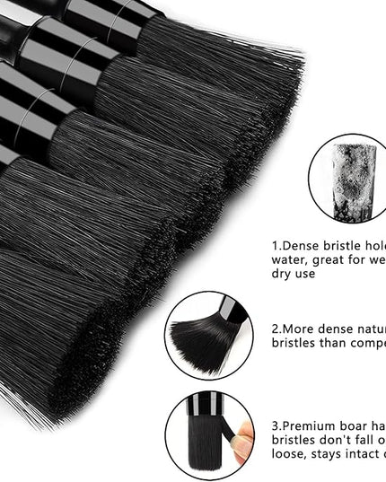 9pcs Auto Car Detailing Brush Set/ Interior Cleaning Kit Includes 5 Soft Premium Detail Brush, 3 Wire Brush & 1 Vent Cleaning Brush for Cleaning Interior, Dashboard, Engines, Leather, Wheel