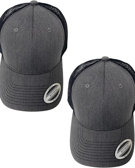 Classic Solid Dark Gray Mesh Trucker Hat - Adjustable Snapback Cap for Men & Women - Casual & Sporty Style