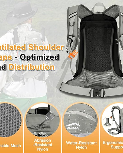 OLEMA Hiking Backpack, 25L Lightweight Travel Backpacks,Camping Daypack for Outdoor Sports,Lightweight Travel Camping Backpack for Men Women
