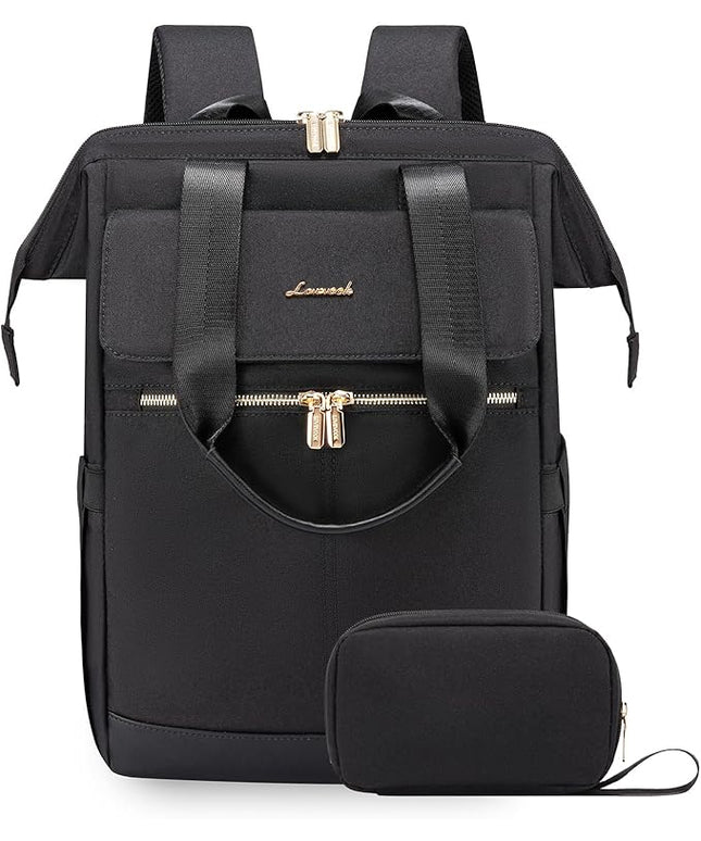 LOVEVOOK 18 Inch Laptop Backpack for Women, Large Capacity Travel Backpack with Organizer Bag, Waterproof Carry on Backpack Purse Work Bag with USB Port for College Teacher Nurse, 2PCS