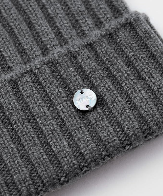 KVSS 100% Pure Cashmere Beanie for Women & Men Knit Winter Hat Cuff Rib Cap | Luxury from Inner Mongolia