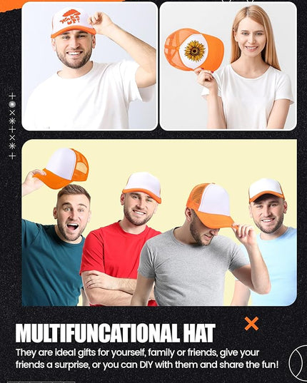 10 Pcs Sublimation Blank Trucker Hats Bulk Mesh Baseball Cap Polyester Mesh Trucker Hat for Men and Women