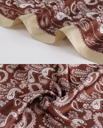 27.5 Inches Square Silk Feeling Neck Scarf for Men Necktie Silk Bandanas Pocket Square Cowboy Scarves
