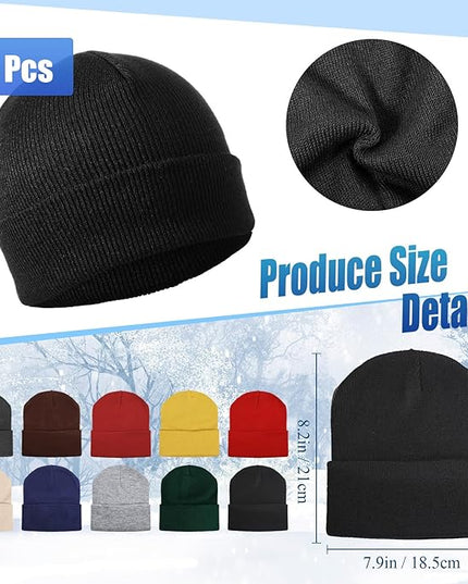 Hillban Winter Beanie Hat Gloves Set with Warm Socks Bulk, Homeless Knitted Beanie Cap Thick Thermal Winter Gloves Socks Pack