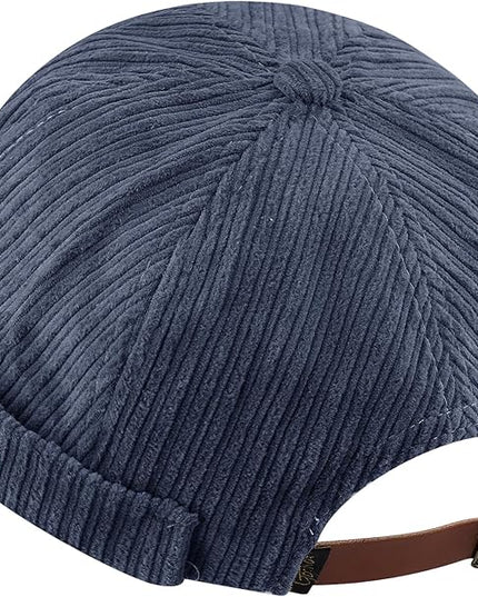 CLAPE Brimless Beanie Hat Corduroy Watch Cap Rolled Cuff Docker Cap Leon Skull Harbour Hat Unisex