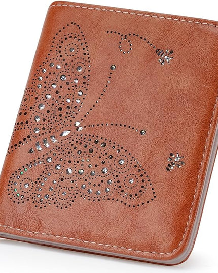KITEVIUN Small RFID Wallet Women Ultra Thin Slim Womens Wallet Mini Compact Bifold Pocket Ladies Wallets for Women BROWN