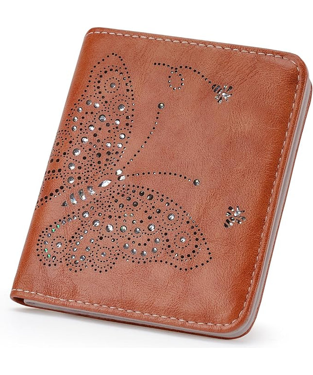 KITEVIUN Small RFID Wallet Women Ultra Thin Slim Womens Wallet Mini Compact Bifold Pocket Ladies Wallets for Women BROWN