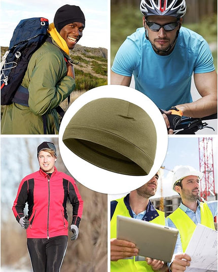 Syhood 4 Pcs Cotton Skull Caps for Men Women Breathable Beanie Thin Sleep Hat Night Running Cap Helmet Liner for Cycling Gym