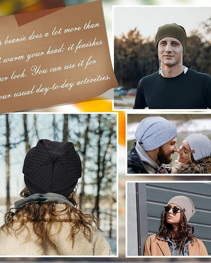 Slouchy Beanie for Men Women Soft Lightweight Running Beanie Hat Chemo Cap Skull Cap