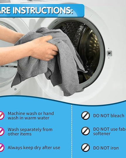 FIXSMITH Shop Towels, Pack of 100, Grey Microfiber Cleaning Cloth Bulk, Microfiber Towels for Cars, All-Purpose Absorbent Cleaning Rags, Dust Cloth for Automotive, Mechanic, Garage, 11.5 x 11.5 inch