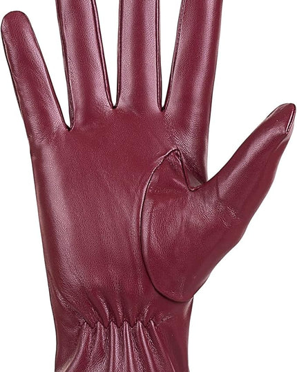 Winter Leather Gloves for Women, Warm Touchscreen Driving Texting Cashmere Lined Gloves…