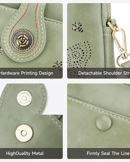 Small Crossbody Bags for Women, Lightweight Mini Cute Cell Phone Purse for Women with Tassel Shining Butterfly