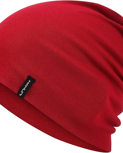 Slouchy Beanie for Women Men Soft Cotton Chemo Hats Double-Layer Warm Beanie Cap for Daily Wear & Transitional Seasons