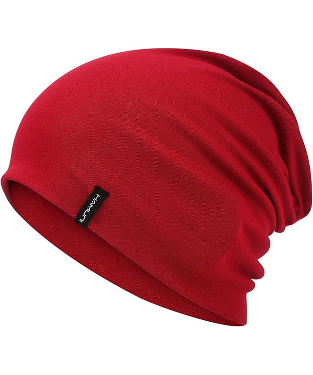 Slouchy Beanie for Women Men Soft Cotton Chemo Hats Double-Layer Warm Beanie Cap for Daily Wear & Transitional Seasons