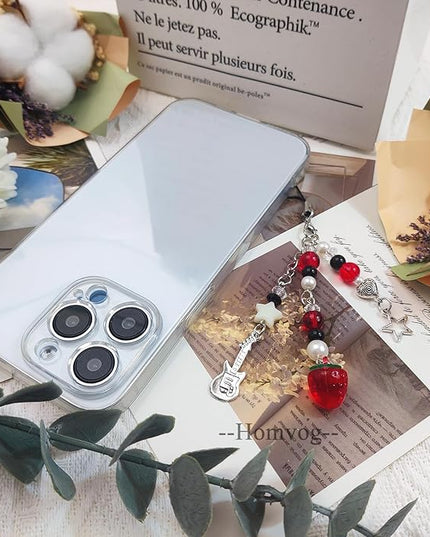 1-4PCS Cute Phone Charms Aesthetic Y2K Cell Phone Charms Strap Pink Strawberry Butterfly Star PhoneCharm Y2K Accessories for Bag Keychain Airpods Camera Pendants Decor
