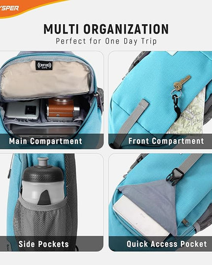 SKYSPER Sling Bag RFID Cross Body Bag Recycled Crossbody Backpack Travel Daypack