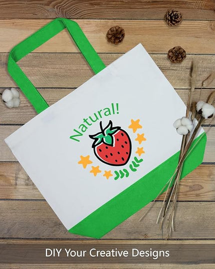 TOPDesign 3-Pack Super Strong Large 12oz Cotton Canvas Tote Bags, Reusable Grocery Shopping Cloth Bags, Fashionable Two-Tone Totes for Crafts, DIY Your Creative Designs