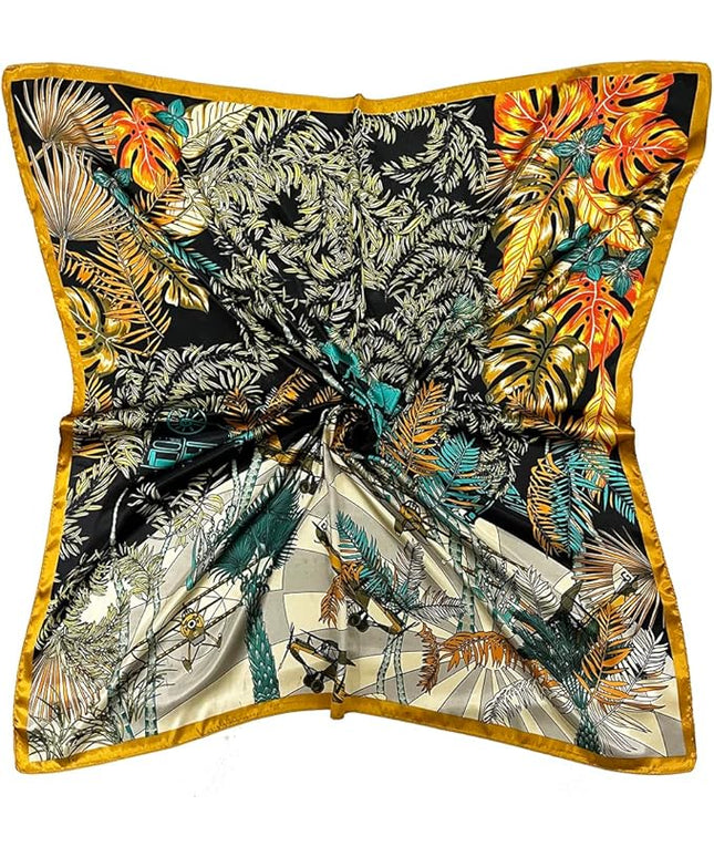 Julunar Silk Like Head Scarf for Women - Satin Large Hair Scarves - 35" Square Silk Hair Wrap for Sleeping with Gift Packed