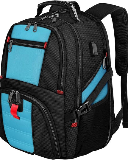 YOREPEK Travel Backpack, Extra Large 50L Laptop Backpacks for Men Women, Water Resistant College Student Bookbag Airline Approved Business Work Bag with USB Charging Port Fits 17 Inch Computer, Blue