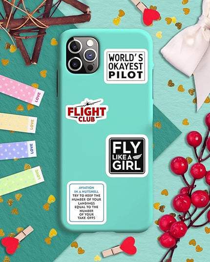 100Pcs Aviation Stickers and Decals Waterproof - Pilot Stickers for Laptop, Airplane Decals - Aviation Gifts for Pilots - Gift for Women & Men
