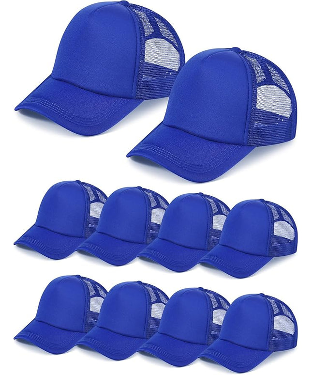 10 Pcs Sublimation Blank Trucker Hats Bulk Mesh Baseball Cap Polyester Mesh Trucker Hat for Men and Women