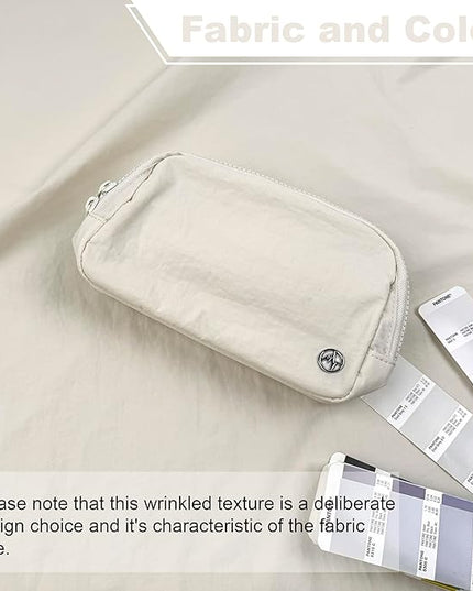Pander Two Way Zipper Fanny Pack Nylon Everywhere Belt Bag for Women, Water Repellent Waist Packs, Crossbody Bags with Adjustable Strap (White Opal).