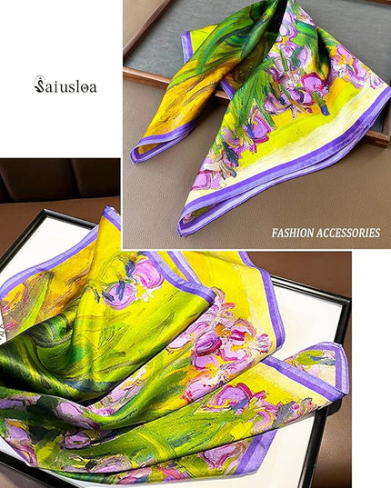 Neck Scarf For Womens Silky Head Scarves Hair Bandanas Square Scarf Fashion Accessories lightweight
