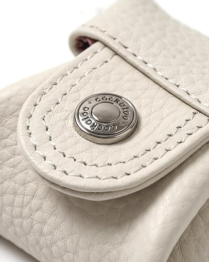 Cockatoo Genuine Leather Coin Pouch Change Holder Mini Snap Pocket Wallet for Men Women (Set of L&S,Ercu)