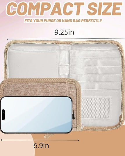 Passport Holder for Travel Essentials, RFID Blocking Protector Passport Wallets, Passport Document Organizer Case for Travel Must Have, Passport Book for Women, Couple, Family Cards, Tickets, ID, Cash