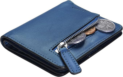AINIMOER Small Leather Wallet for Women, Ladies Credit Card Holder RFID Blocking Women's Mini Bifold Pocket Purse