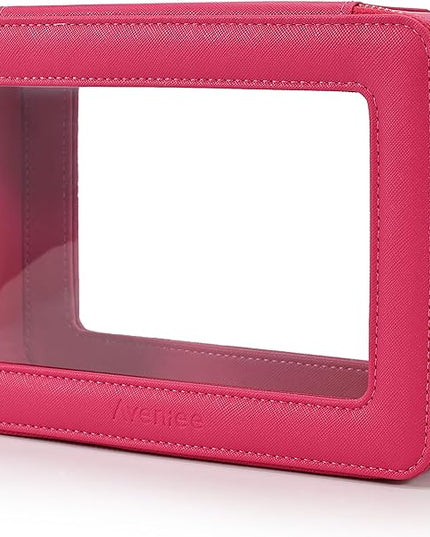 Aveniee Clear Makeup Bag Organizer,Large Travel Toiletry Bag for Women, Waterproof Cosmetic Pouch with Zippers,Car Organizers and Storage Case for Accessories,Hotpink