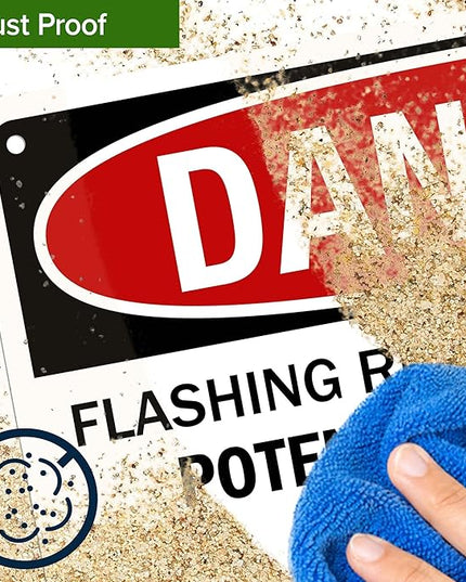 Danger Flashing Red Light Indicates Potential Hazardous Atmosphere Do Not Enter Sign, 10x7 Inches, 55 mil thick HDPS (high density polystyrene), Made in USA by My Sign Center