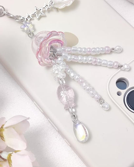 1-4PCS Cute Phone Charms Aesthetic Y2K Cell Phone Charms Strap Strawberry Butterfly Star PhoneCharm Y2K Accessories for Bag Keychain Airpods Camera Pendants Decor