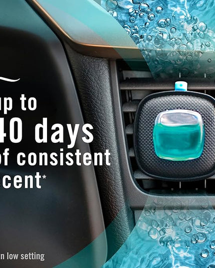 Febreze Car Air Freshener, Odor-Fighting Automotive Vent Clip, Scented Car Accessories, Long Lasting for Strong Odors, Unique Stocking Stuffer, Unstopables Fresh Scent, .07 fl oz, Blue, 4 Count