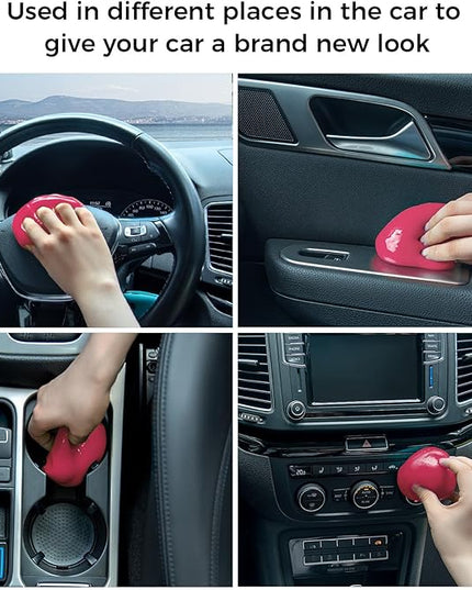 COLORCORAL Cleaning Gel for Car Universal Gel Cleaner Auto Detailing Car Vent Keyboard Cleaning Putty Car Interior Cleaner Dashboard Dust Remover Putty Auto Duster Cleaning Kit 160G - Rose Red